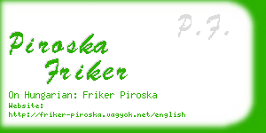 piroska friker business card